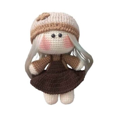 Amigurumi Poupée en Crochet Fait Main – Fille Chocolat | Jouet en Peluche Doux