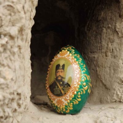 Œuf en céramique Shah Abbasi vert – Décoratif