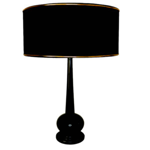 Lampe de table en bois – modèle artisanal noir Riana