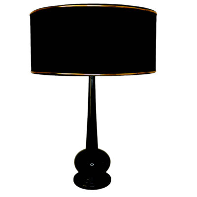Lampe de table en bois – modèle artisanal noir Riana