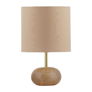 Lampe de table en bois – modèle artisanal crème Asali