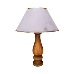 Lampe de table en bois – abat-jour en velours modèle Behnam