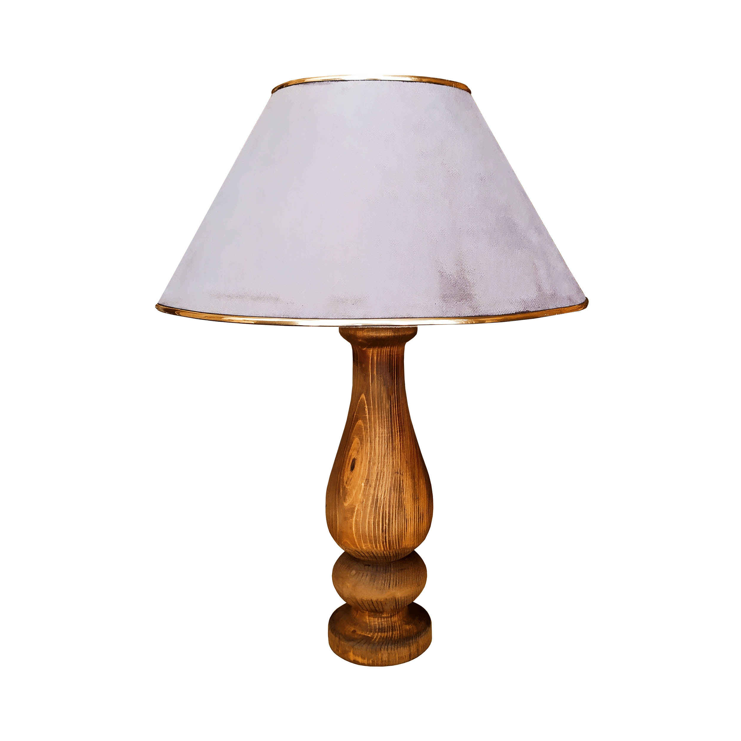 Lampe de table en bois – abat-jour en velours modèle Behnam