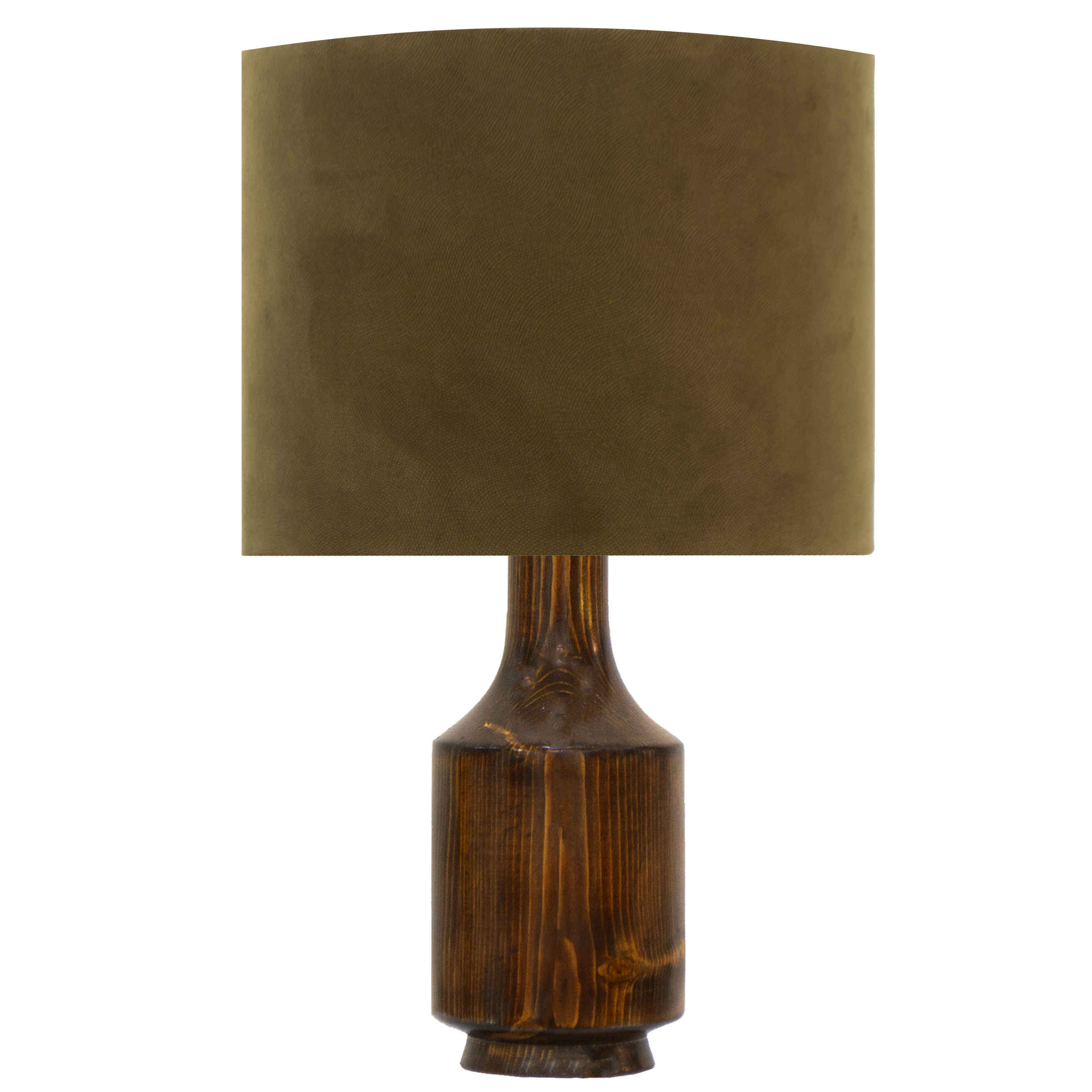 Lampe de table en bois – abat-jour tambour modèle Bella
