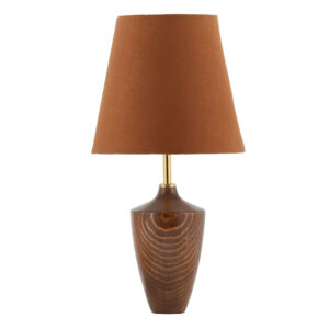 Lampe de table en bois – modèle artisanal brun Choobin