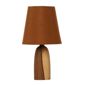 Lampe de table en bois – modèle artisanal brun Elika