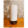 Lampe de table minimaliste en bois & chevet – fait main avec abat-jour blanc modèle Isan