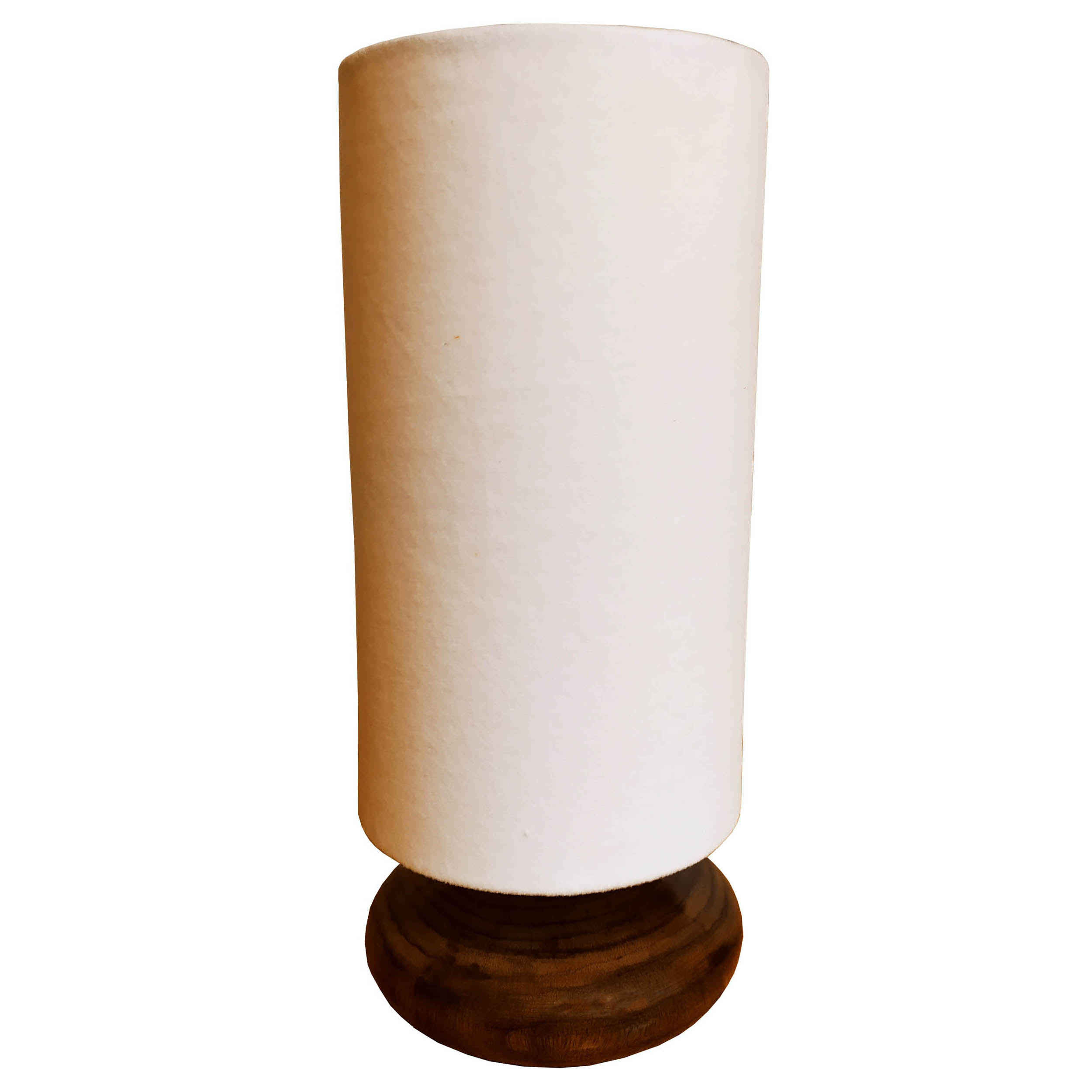 Lampe de table minimaliste en bois & chevet – fait main avec abat-jour blanc modèle Isan