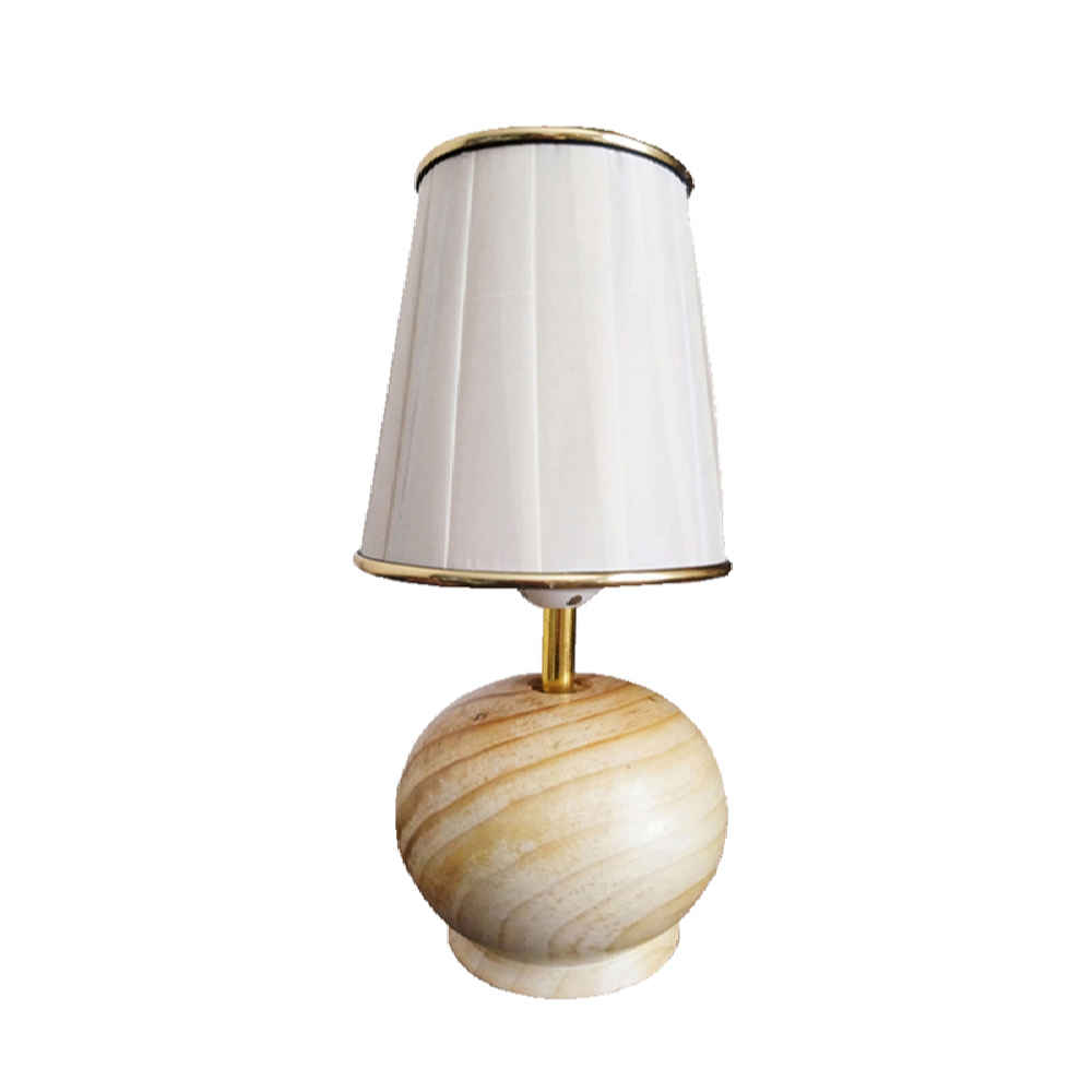 Lampe de table en bois – modèle artisanal blanc Karnia