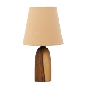 Lampe de table en bois – modèle artisanal crème Mana