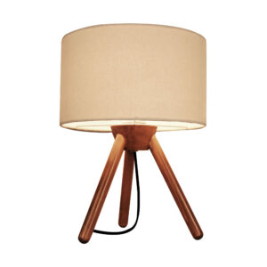 Lampe de table en bois – modèle artisanal crème Masina