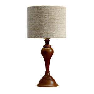 Lampe de table en bois – modèle artisanal crème Narvan