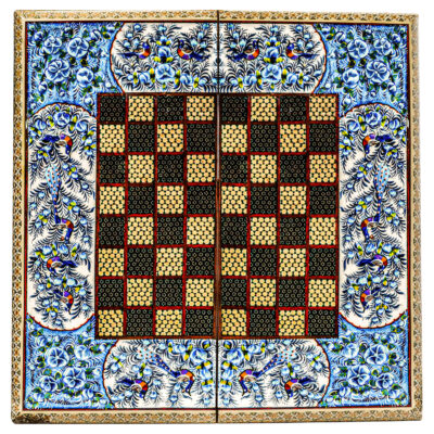 Plateau d’Échecs en Marqueterie Incrustée en Bois Persan Modèle Labe Gerd