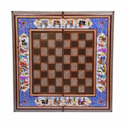 Plateau d’Échecs en Marqueterie Incrustée en Bois Persan Modèle Nafis