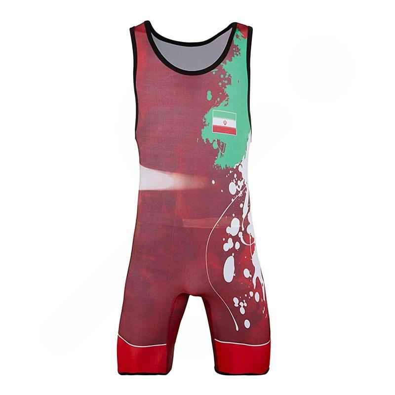 Singlet de Lutte Sans Manches pour Hommes Iranien Modèle ISPS