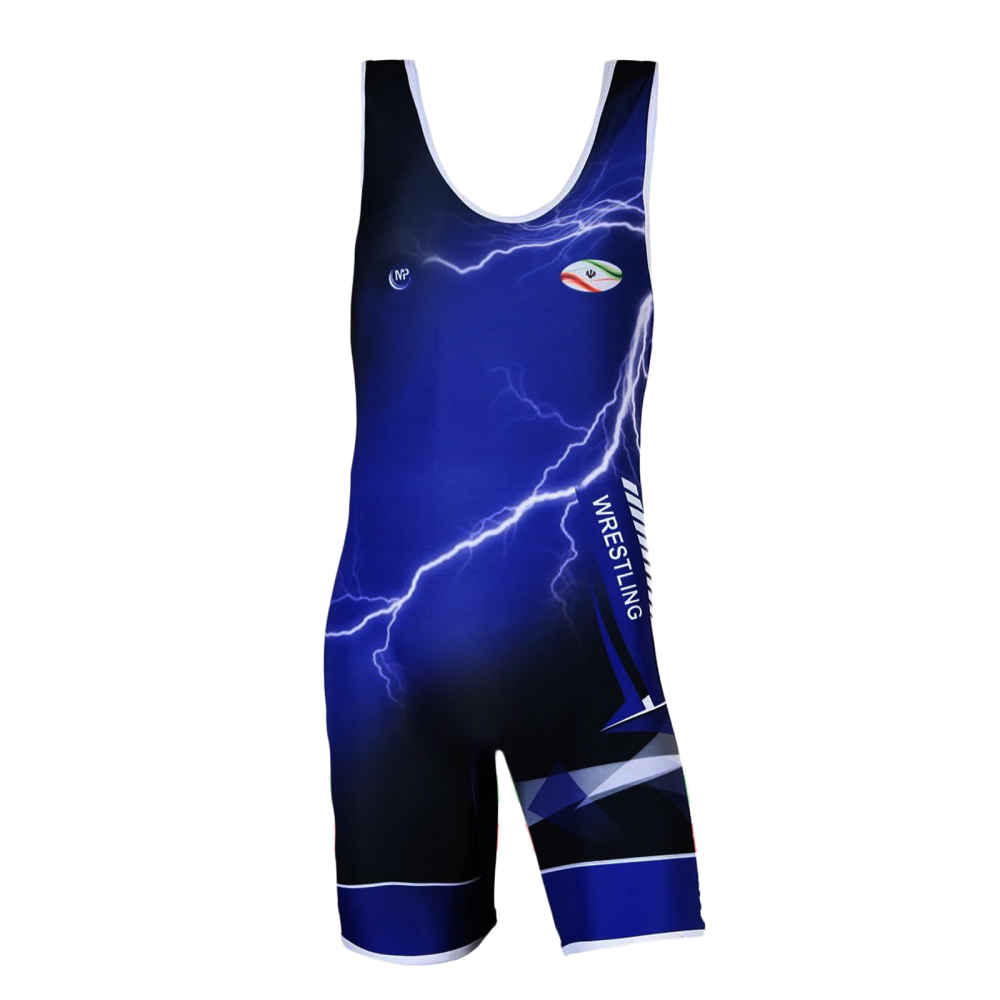 Singlet de Lutte Sans Manches pour Hommes Iranien Modèle WPSblu
