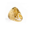 Bague Chevalière en Acier avec Grenat Recouvert de Résine et Calligraphie Man Plaqué Or