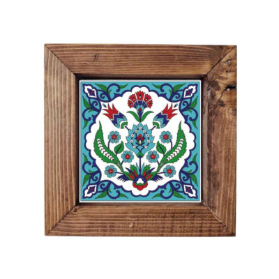 Carreau en céramique persane décoratif encadré – Fakher