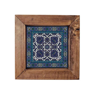 Carreau en céramique persane décoratif encadré – Kaashi