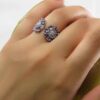 Bague en argent avec améthyste pour femmes Shokofeh
