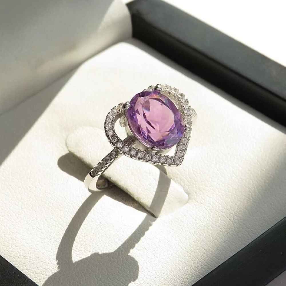 Bague en argent avec améthyste pour femmes Delbar