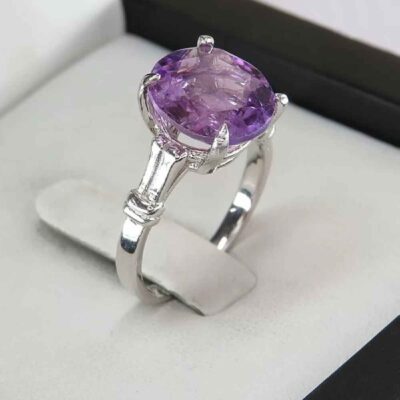 Bague en argent avec améthyste pour femmes Mahshid