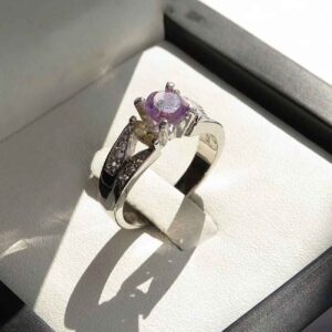 Bague en argent avec améthyste pour femmes Sanaz