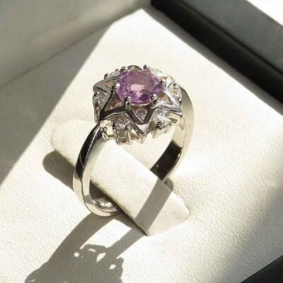 Bague en argent avec améthyste pour femmes Setareh