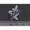 Bague en argent avec améthyste pour femmes Papillon