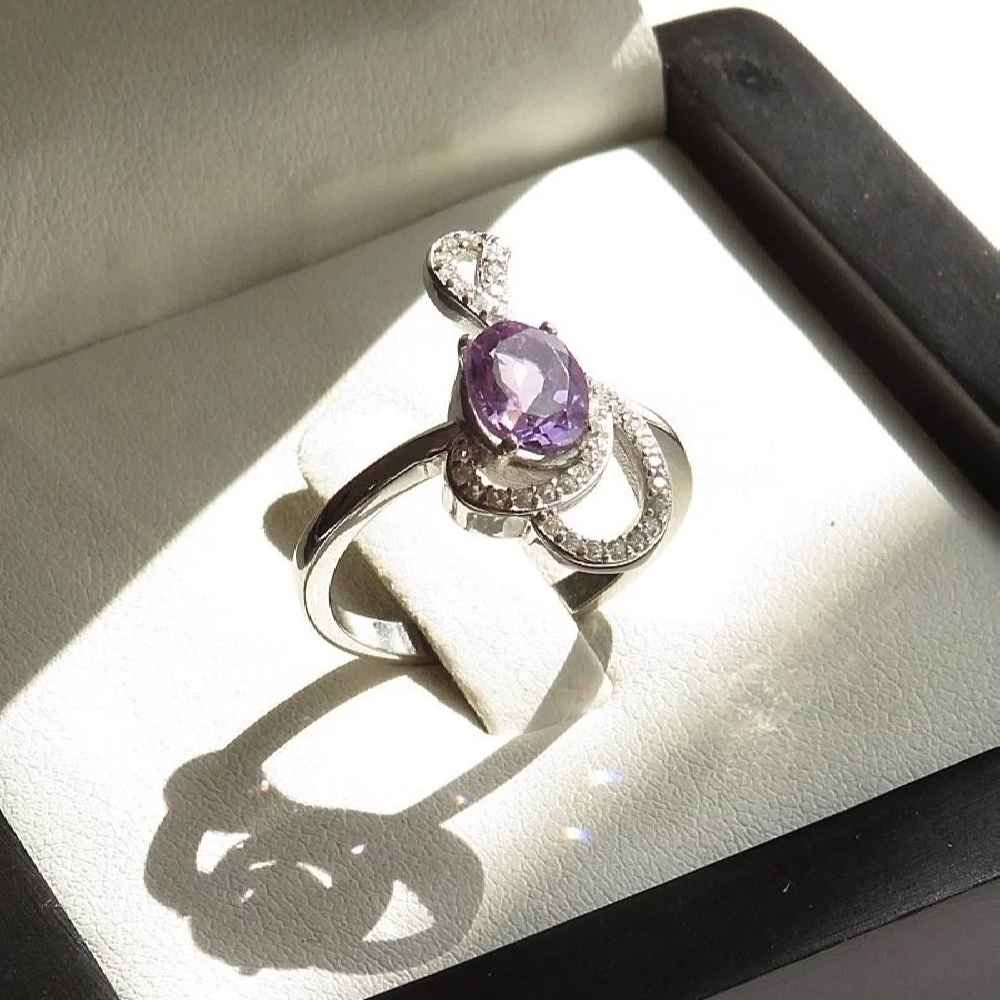 Bague en argent avec améthyste pour femmes