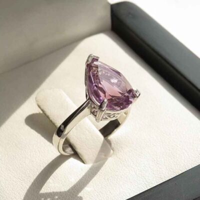 Bague en argent avec améthyste pour femmes Ashk