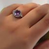 Bague en argent avec améthyste pour femmes Princesse