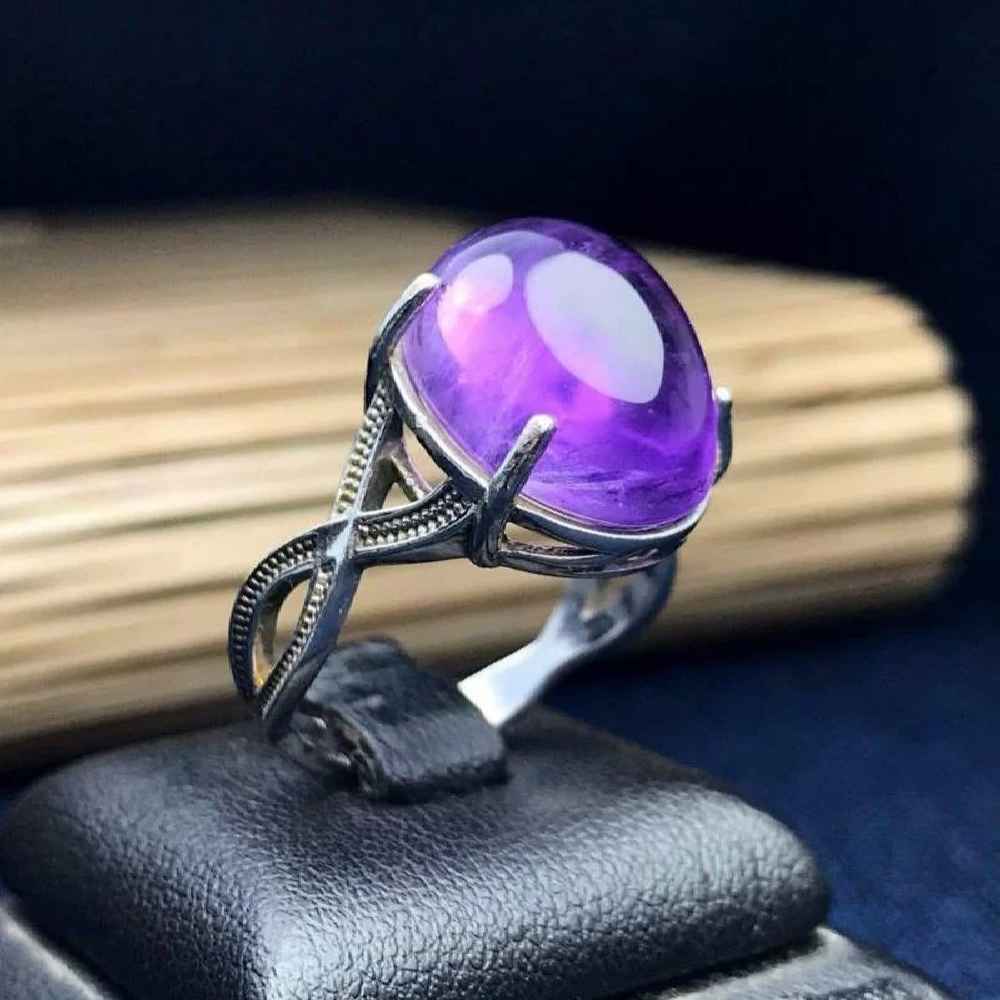 Bague en argent avec améthyste pour femmes