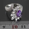 Bague en argent avec améthyste pour femmes Ashrafi