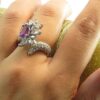 Bague en argent avec améthyste pour femmes Ashrafi