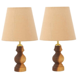 Ensemble de 2 lampes de table en bois – modèle artisanal Hoor