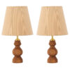 Ensemble de 2 lampes de table en bois – modèle artisanal Hoor