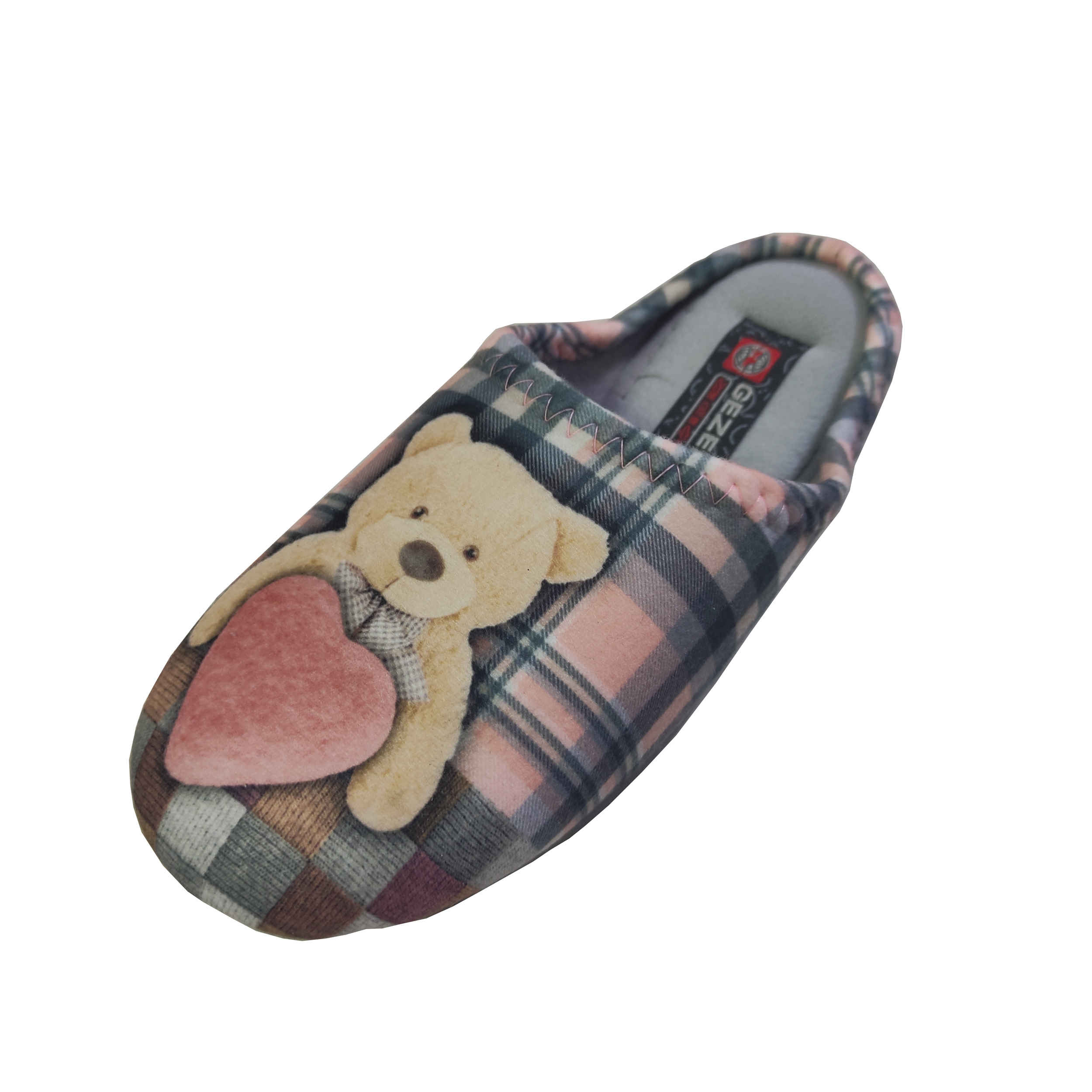 Chaussons Gris Doux pour Femme – Modèle Ours en Peluche