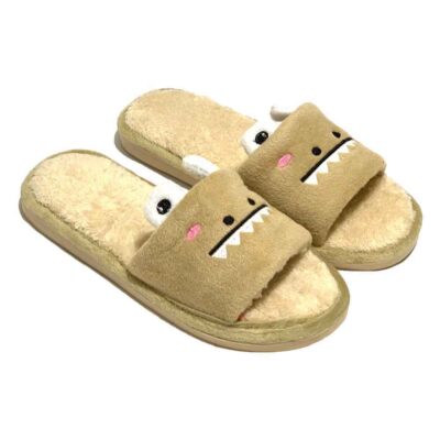 Chaussons Doux en Peluche pour Femmes Modèle Dino