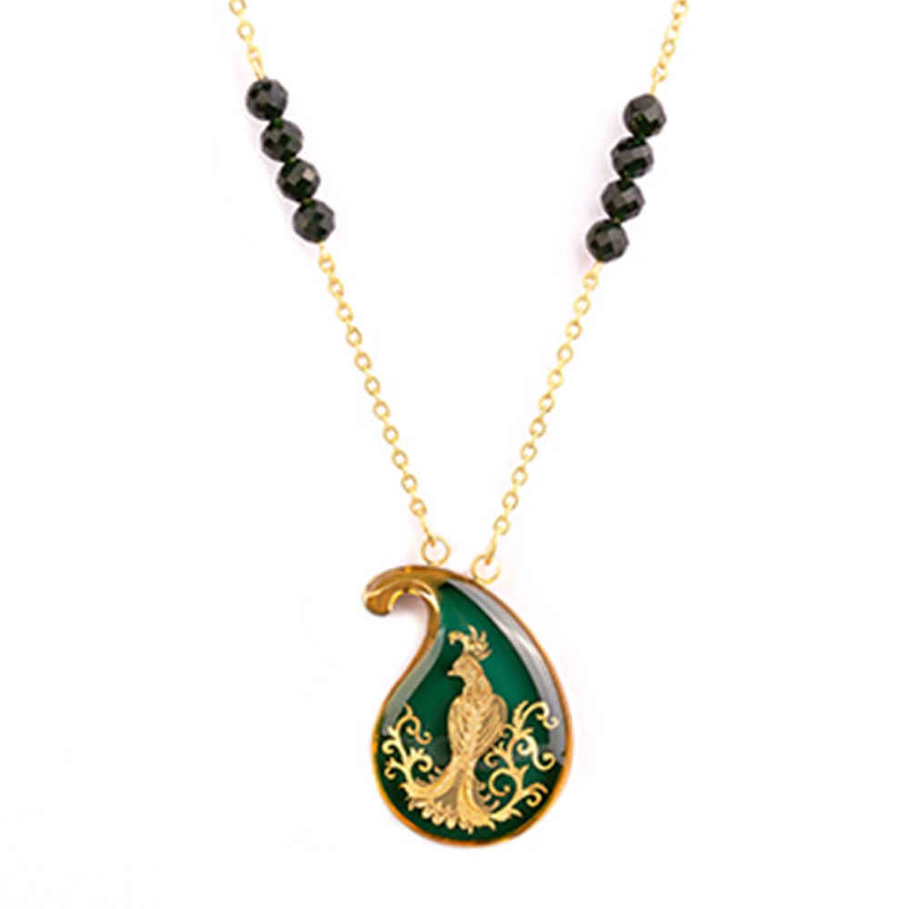 Collier plaqué or persan pour femmes Chakavak artistique
