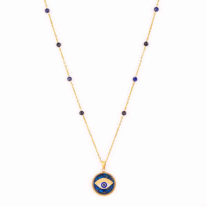 Collier plaqué or persan pour femmes Janan avec œil maléfique