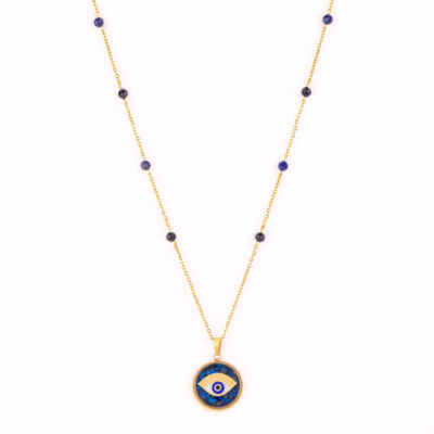 Collier plaqué or persan pour femmes Janan avec œil maléfique