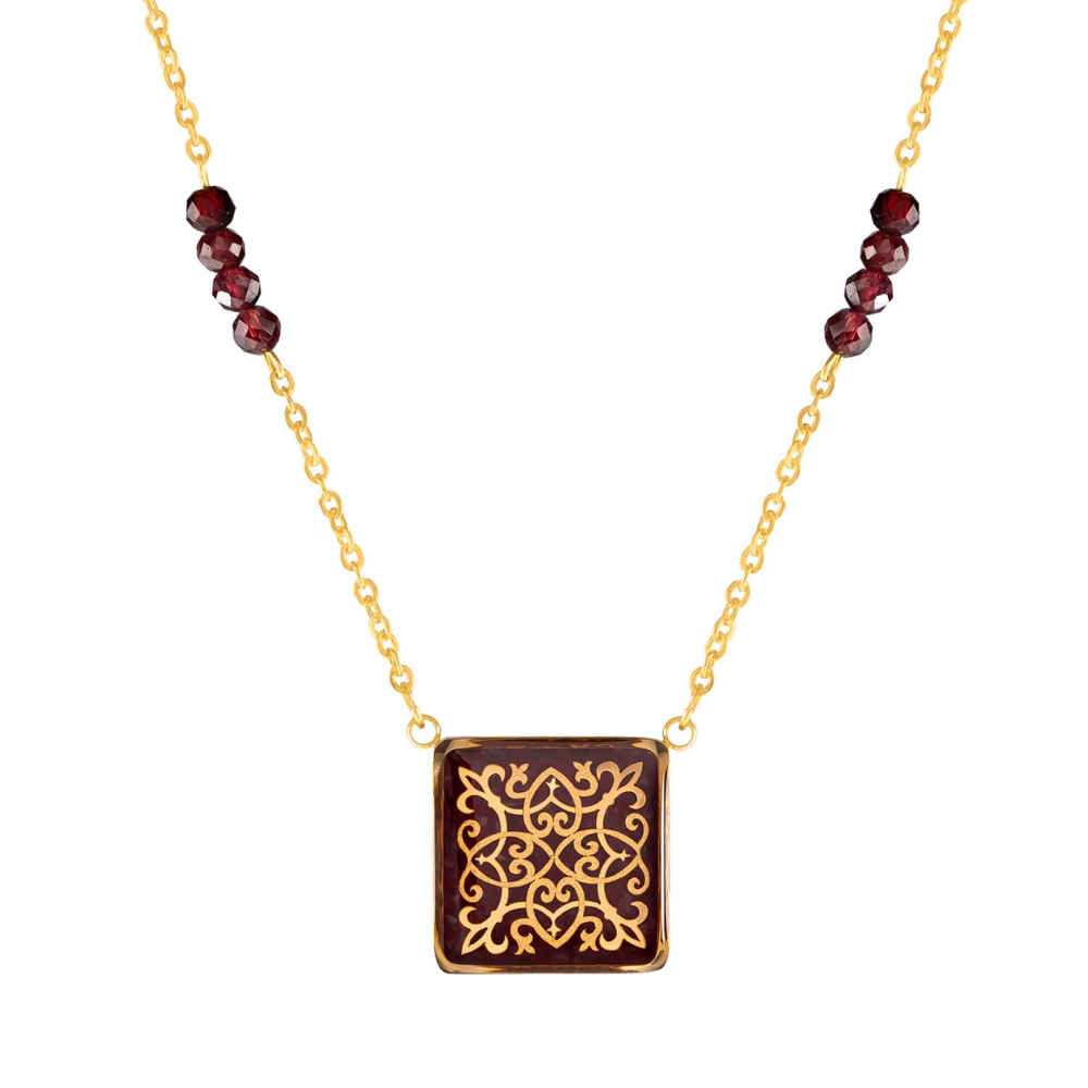 Collier plaqué or persan pour femmes Toranj artistique