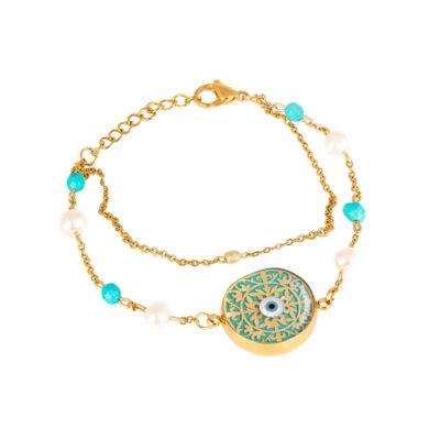 Bracelet Perlé Persan pour Femme – Design Cheshm Nazar
