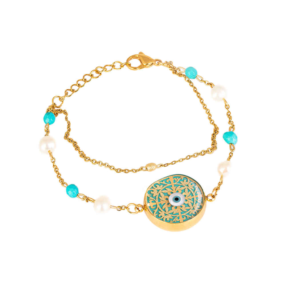 Bracelet Perlé Persan pour Femme – Design Cheshm Nazar