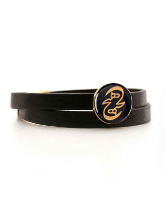 Bracelet en cuir persan pour hommes et femmes – Hich Noir