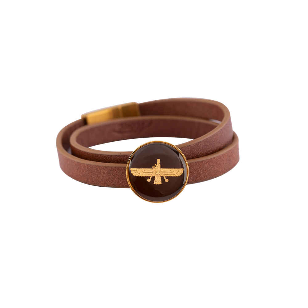 Bracelet en cuir persan pour hommes et femmes - Farvahar