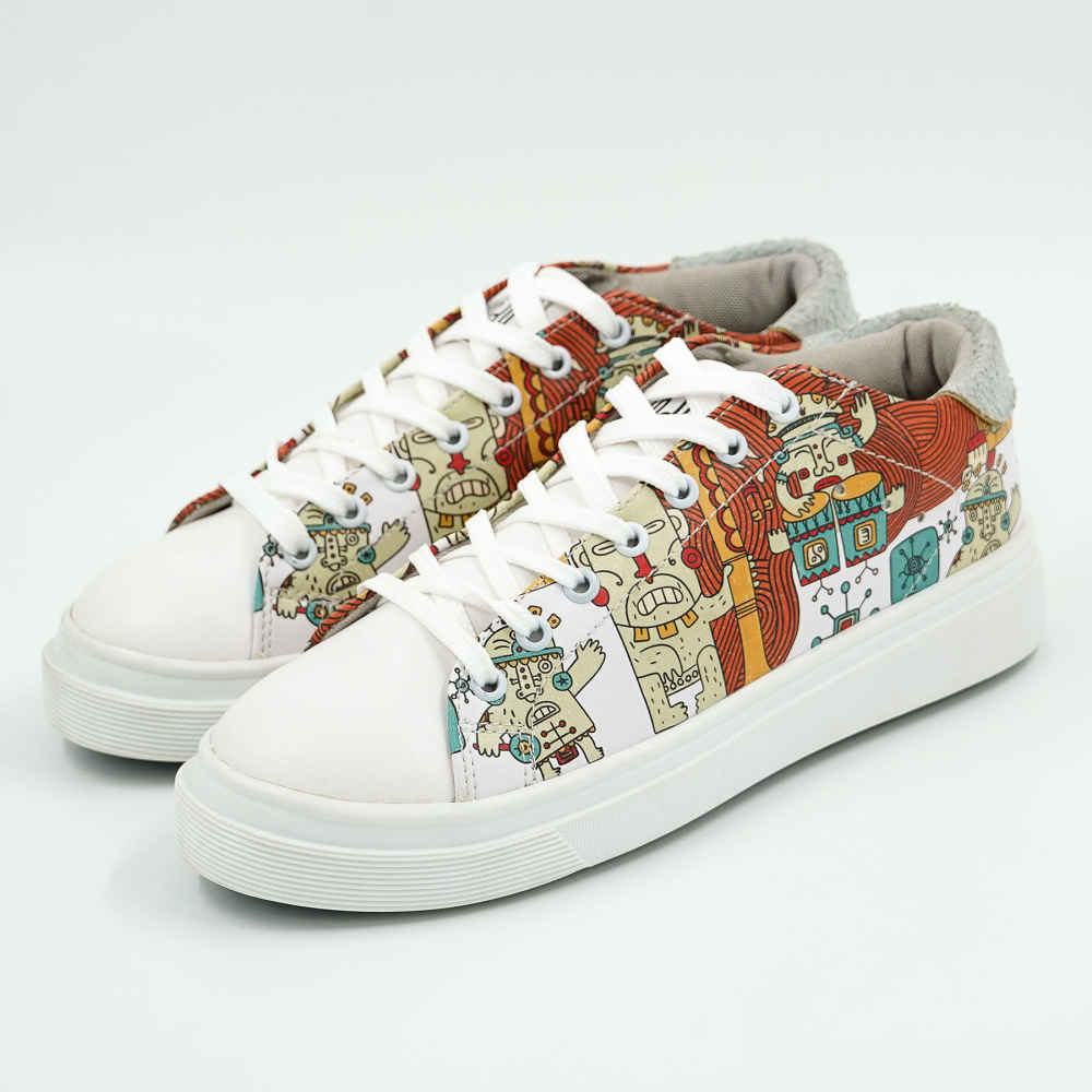 Baskets Imprimées Graffiti – Chaussures Décontractées Chic pour Femme – Modèle Dessin Animé