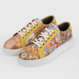 Baskets Imprimées Graffiti – Chaussures Décontractées Chic pour Femme – Modèle Ville