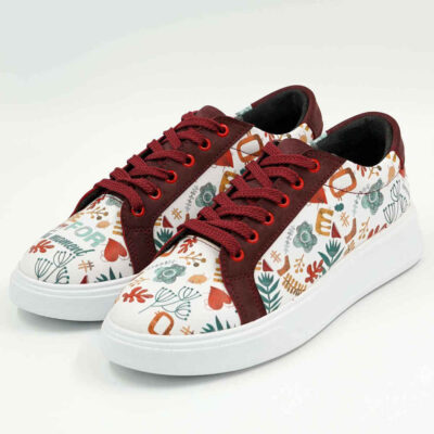 Baskets Imprimées Graffiti – Chaussures Décontractées Chic pour Femme – Modèle Gmoment